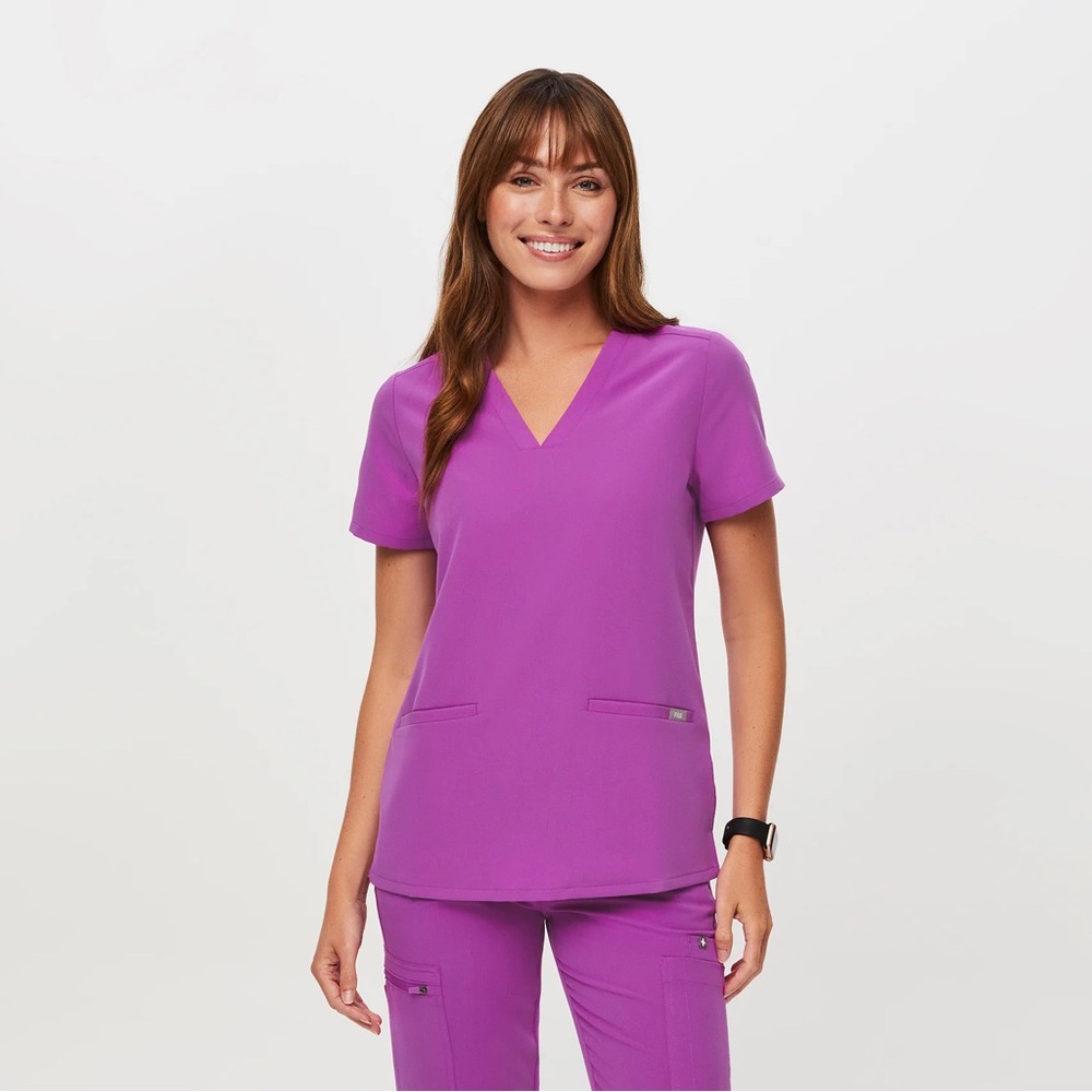 Figs Women's Scrub Set - Casma Top XL / Kade Cargo XLP - PURPLE JOLT (Ltd. Ed.)
